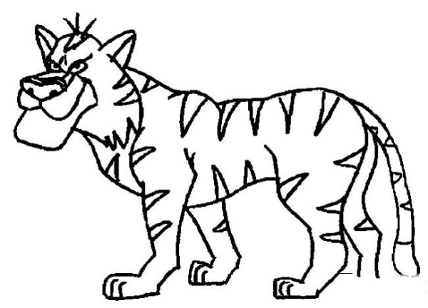 Tiger simple drawings Fierce tiger simple drawing pictures