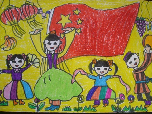 Happy birthday to motherland mother pictures, appreciation of childrens paintings on National Day