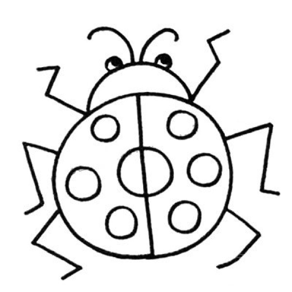 Elementary simple drawing ladybug