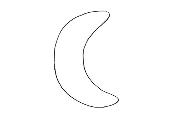 Draw a cute cartoon moon with simple strokes