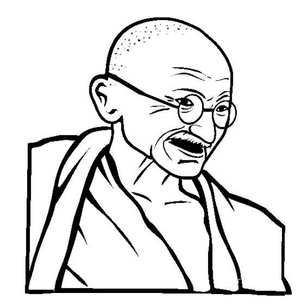 Pictures of Historical Figures Simple Drawing Portraits of Gandhi