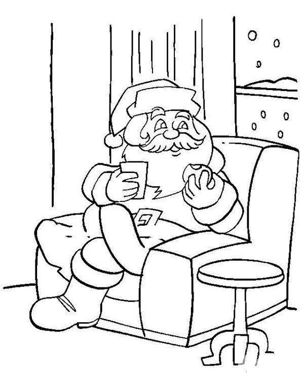 Santa Claus eating apple