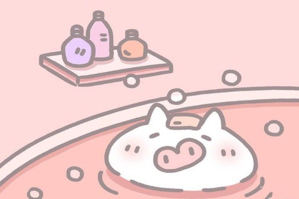 A set of simple drawings of cute pigs