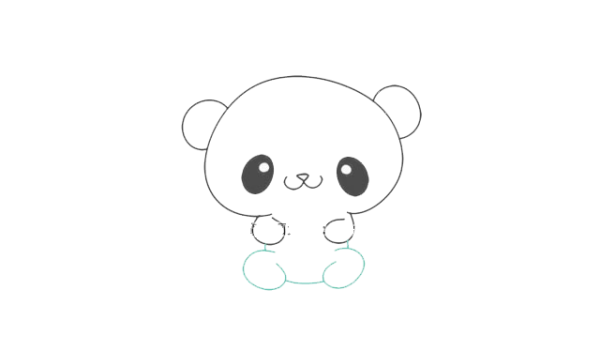 Draw a cute giant panda in seven steps