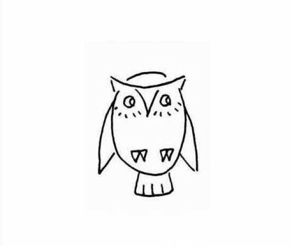 Childrens simple drawing owl