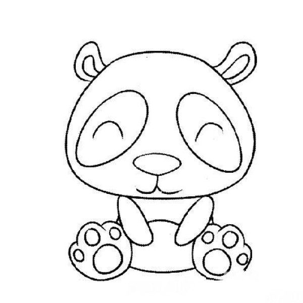 Cute and cute giant panda simple drawing pictures