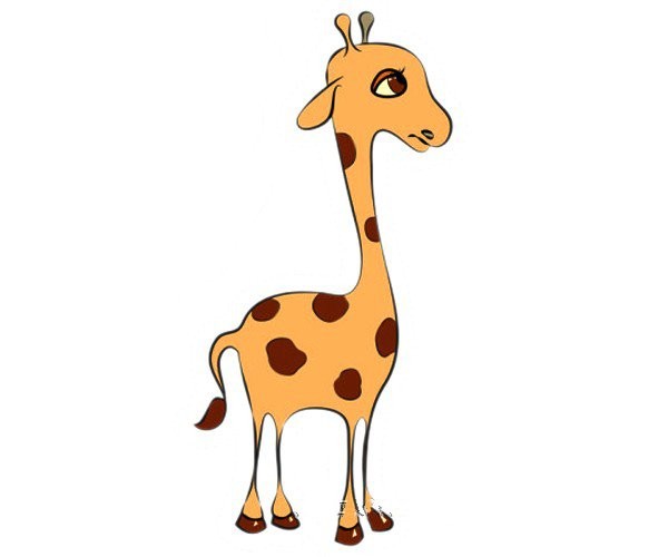 Cute little giraffe simple drawing picture