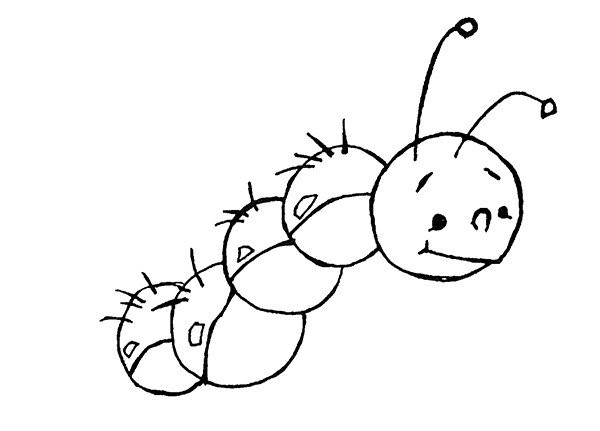 Childrens simple drawing pictures of caterpillars