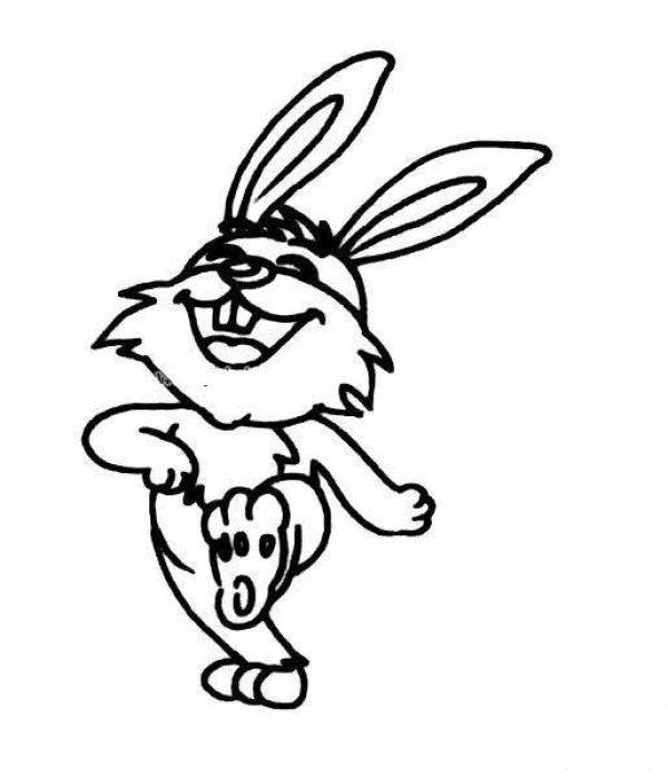 Happy cartoon rabbit