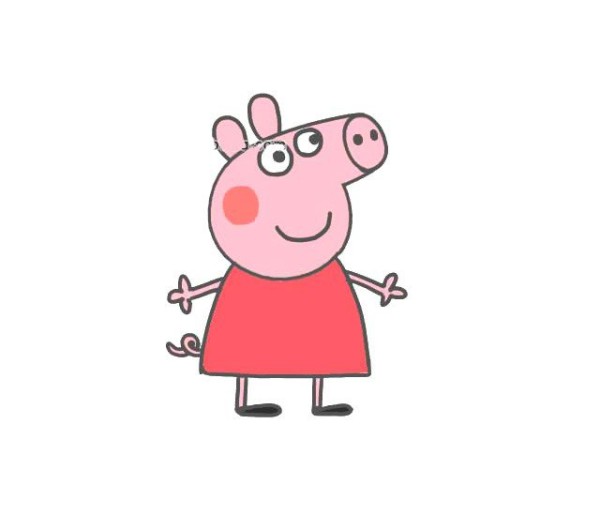 Detailed drawing methods of Peppa Pigs simple strokes