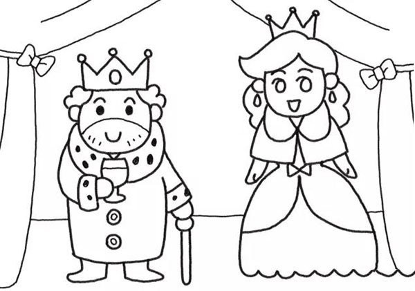 Step by step drawing of king and queen