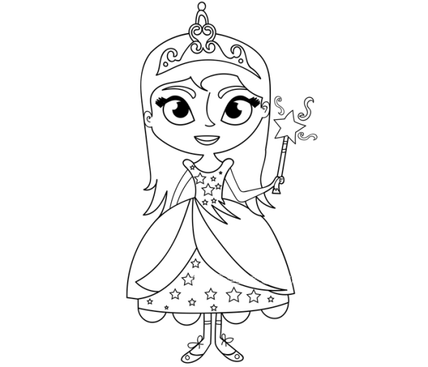 princess holding magic wand