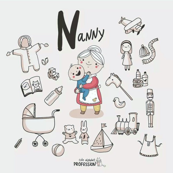 Professional figure - a simple drawing of a nanny