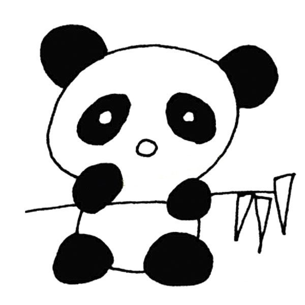 Silly giant panda simple drawing picture