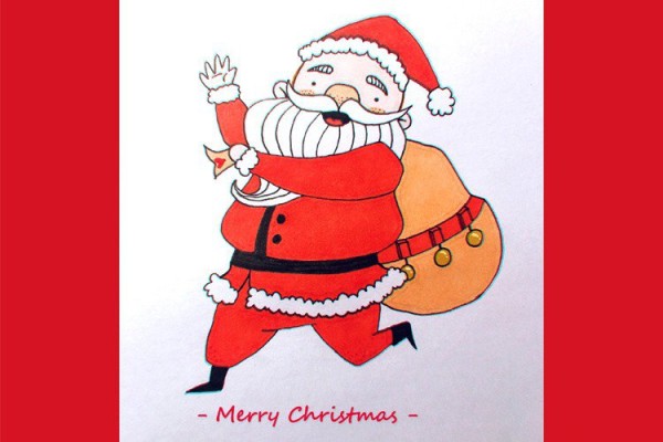 Festive Santa Claus simple strokes