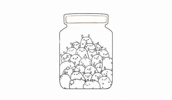 Draw a little chinchilla squeezed into a bottle