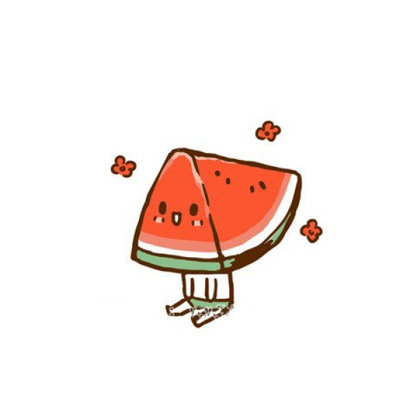 9 super cute illustrations of watermelon expressions