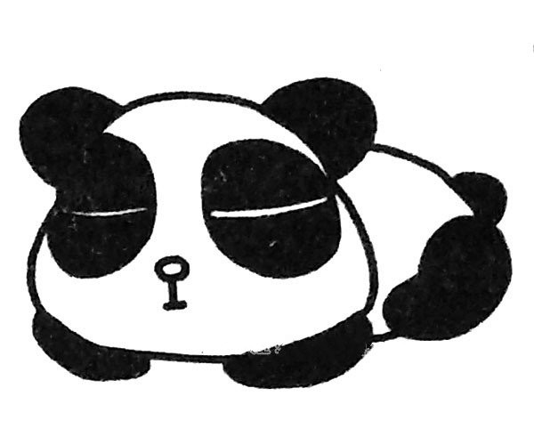 Simple and easy drawing of giant panda