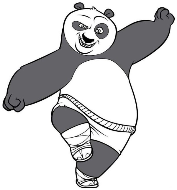 Simple drawings of anime characters Kung Fu Panda Po’s simple drawing pictures