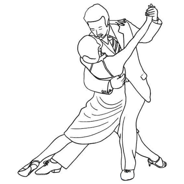 Simple strokes of waltz dance movements