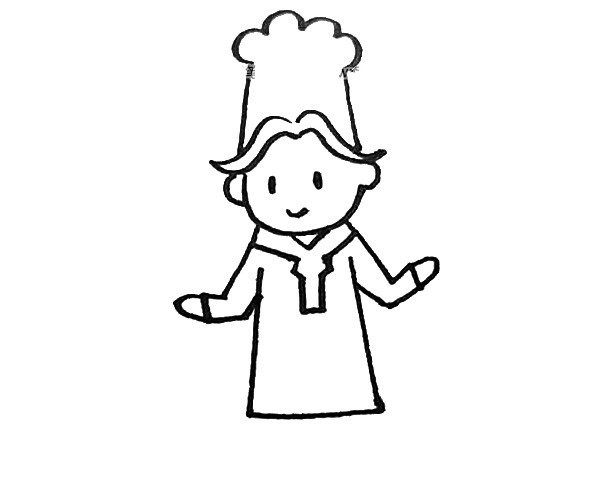 Learn to draw simple strokes of a chef