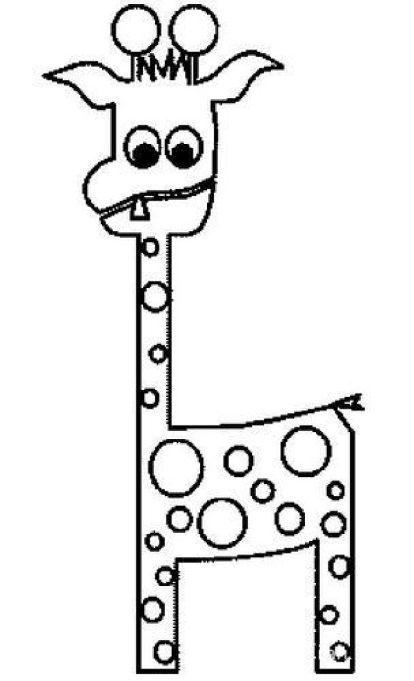 Simple animal drawing, simple drawing method of giraffe