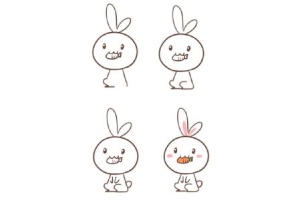 Cartoon rabbit simple drawing tutorial