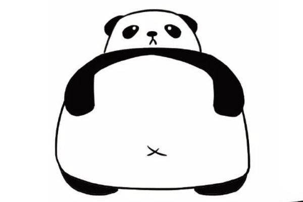 Three super kawaii simple drawings of giant pandas