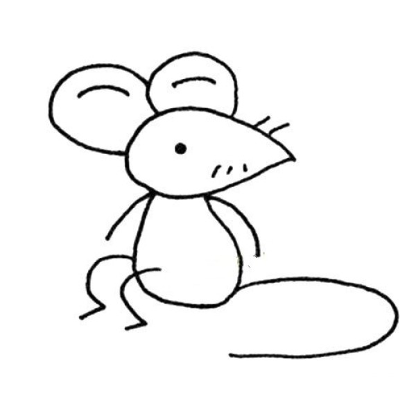 Simple drawing of a mouse with big ears