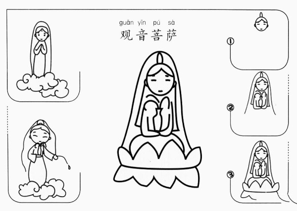 How to draw Guanyin Bodhisattva