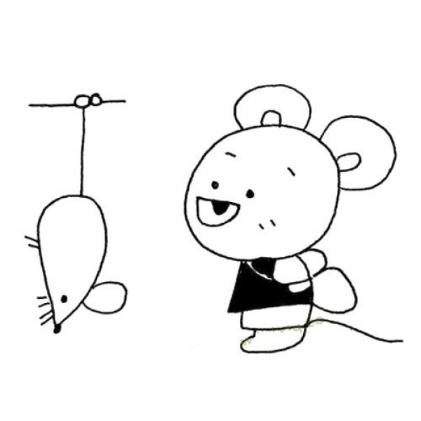 Naughty little mouse simple drawing picture