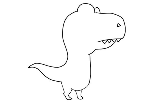 How to draw a cartoon cute Tyrannosaurus rex