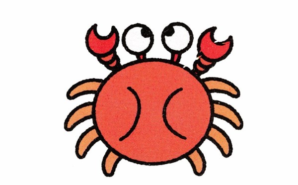 How to draw crab with simple strokes