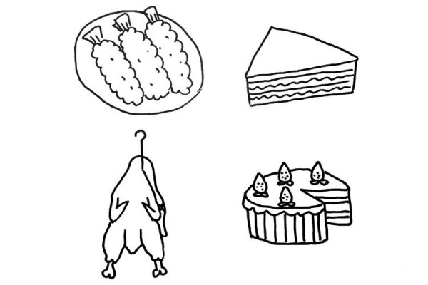 Cartoon food simple drawing