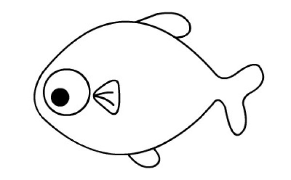 Childrens simple drawing pictures of small fish