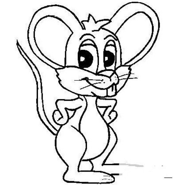 Cartoon little mouse simple drawing