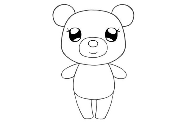 How to draw a cute little bear