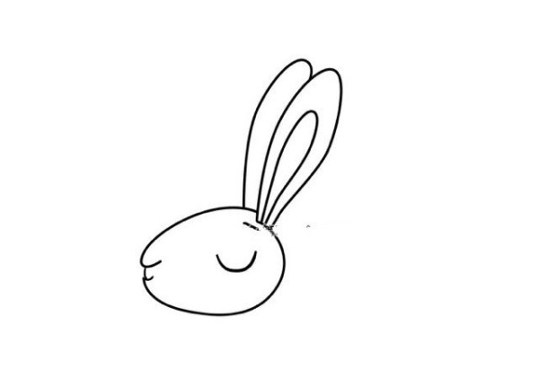 Draw a little rabbit with eyes closed to relax