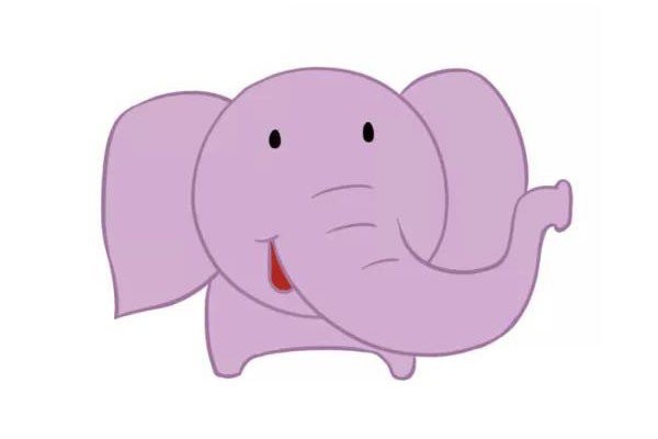 Three cute cartoon elephant simple drawing pictures