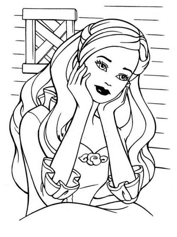 Cartoon Character Barbie Princess Simple Drawing Picture