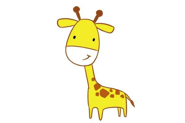 Cute giraffe childrens simple drawing