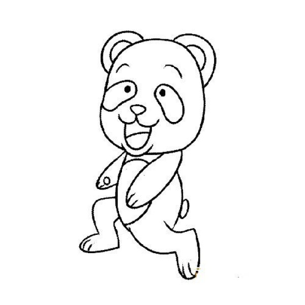 Funny and cute giant panda simple drawing