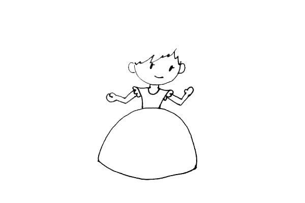 How to draw a little princess with simple strokes