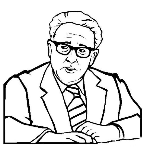 Pictures of Historical Figures Simple Drawing Portraits of Henry Kissinger