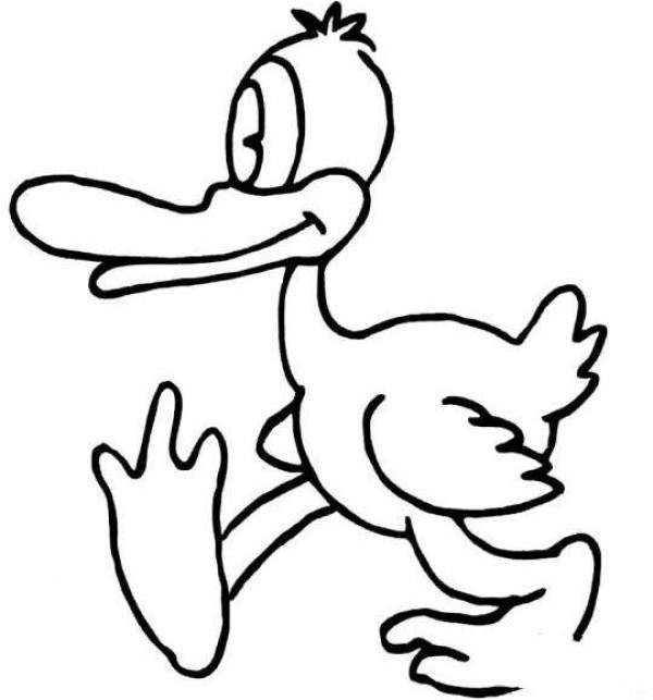 How to draw a simple drawing of a cartoon duck