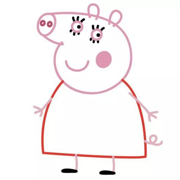 How to draw Peppa Pigs family