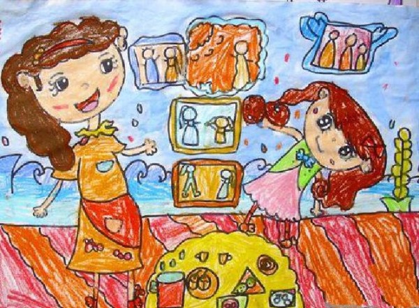 Help mom with housework, excellent Womens Day theme painting