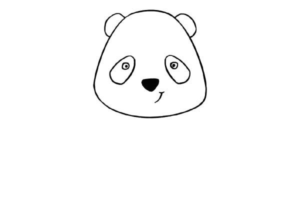 Cute cartoon giant panda simple drawing