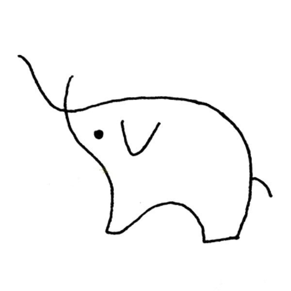 Collection of cute baby elephant simple drawing pictures