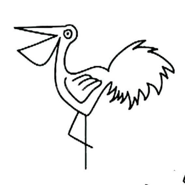 Super simple drawing of flamingo for young children